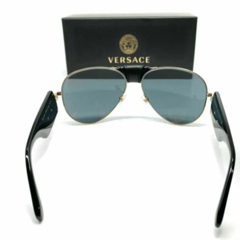 Versace Men's Black and Grey Sunglasses!